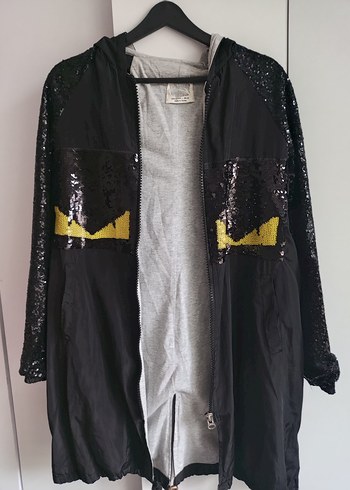 Pul Detaylı Midi Siyah Kadın Ceket - Görsel 2