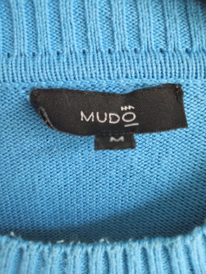 Mavi Çizgili Erkek Örgü Pamuk Kazak - Görsel 3