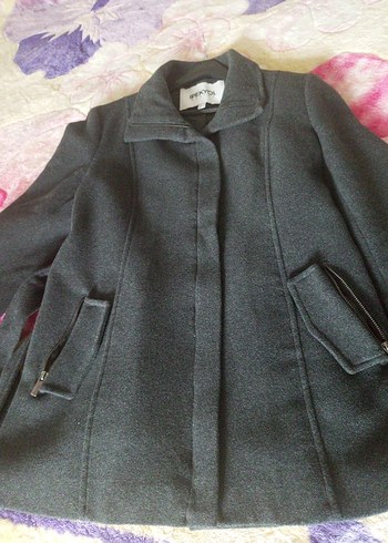 IPEKYOL Gri Klasik Yün Kaban - Görsel 6