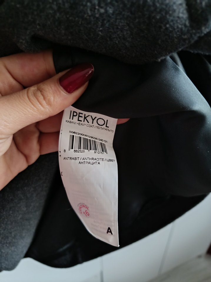 IPEKYOL Gri Klasik Yün Kaban - Görsel 4