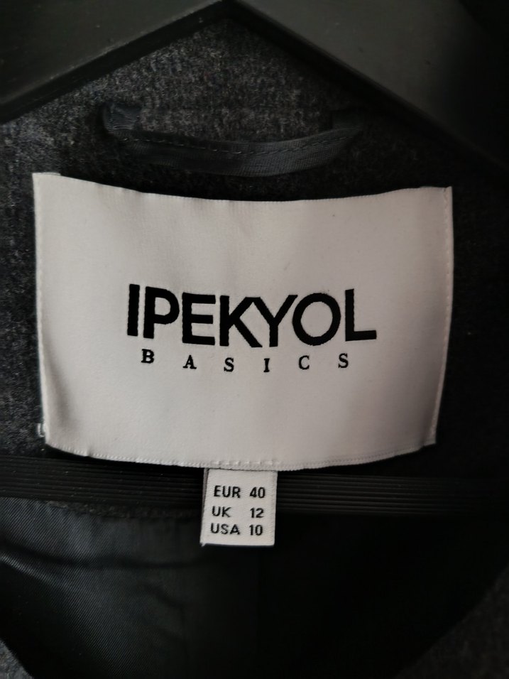 IPEKYOL Gri Klasik Yün Kaban - Görsel 5