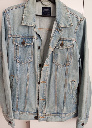 Bershka Düğmeli Mavi Kadın Denim Ceket