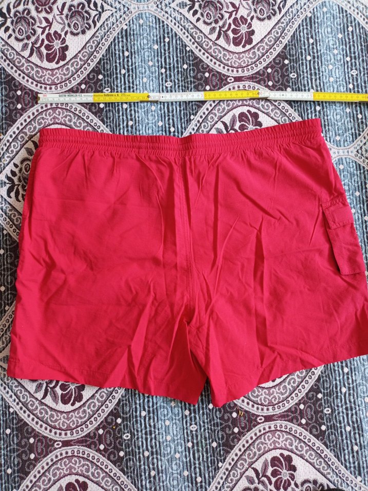Kırmızı Kemerli Mini Erkek Deniz Şortu - Görsel 4