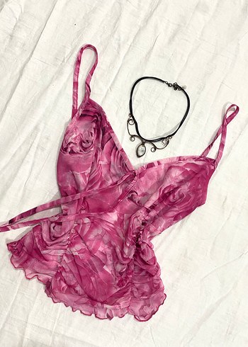 Pembe Midi Bustiyer