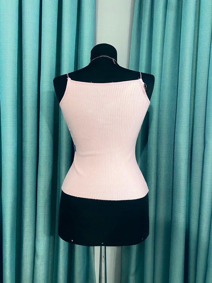 Pembe Dantel Detaylı V Yaka Strappy Büstiyer - Görsel 4