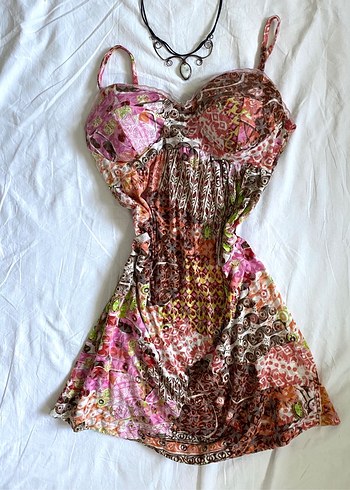 s Beden Batik Desenli Bohem Bustiyer