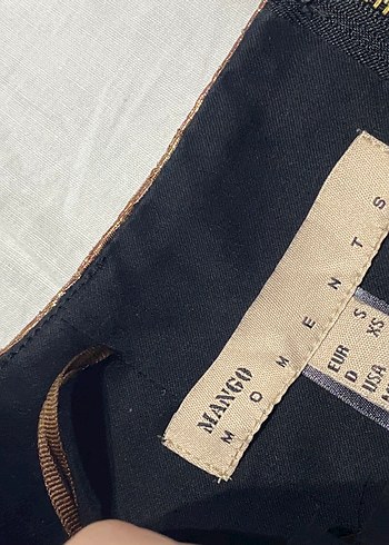 Mango Mango Straplez Altın Midi Elbise
