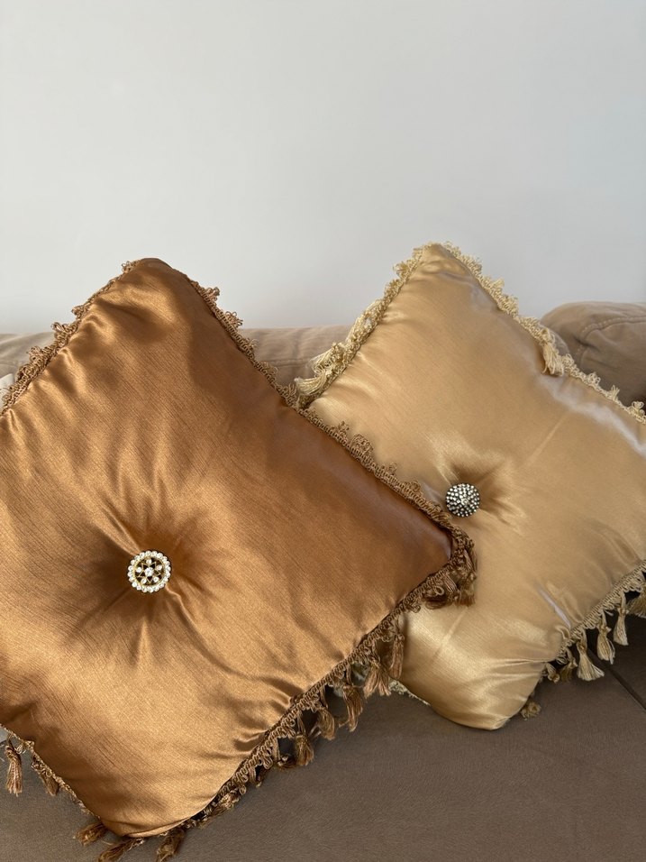 Bej-kahverengi Modern Klasik Yastık - Görsel 3