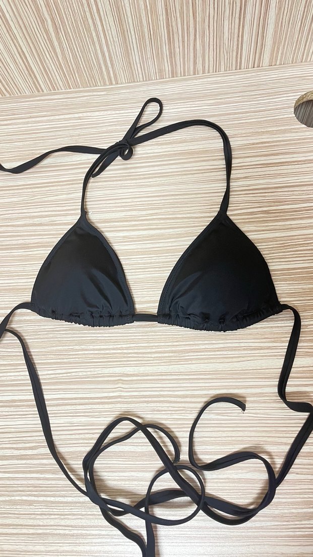 Kadın Siyah İpli Bikini Üstü - Görsel 2