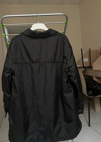 Düğmeli Siyah Midi Kadın mont - Görsel 3