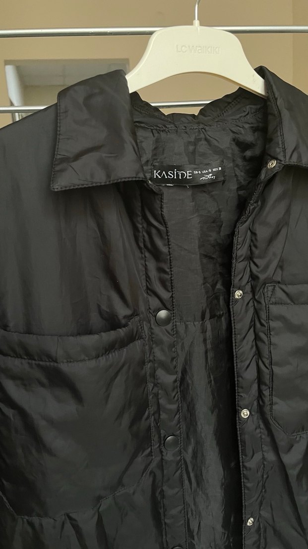 Düğmeli Siyah Midi Kadın mont - Görsel 2