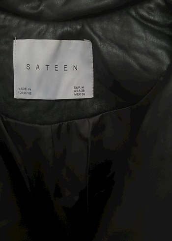 Kadın Siyah Deri Midi Ceket - Görsel 4