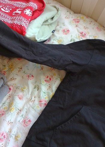 Siyah Erkek Loose Fit Crew Neck Sweatshirt - Görsel 3