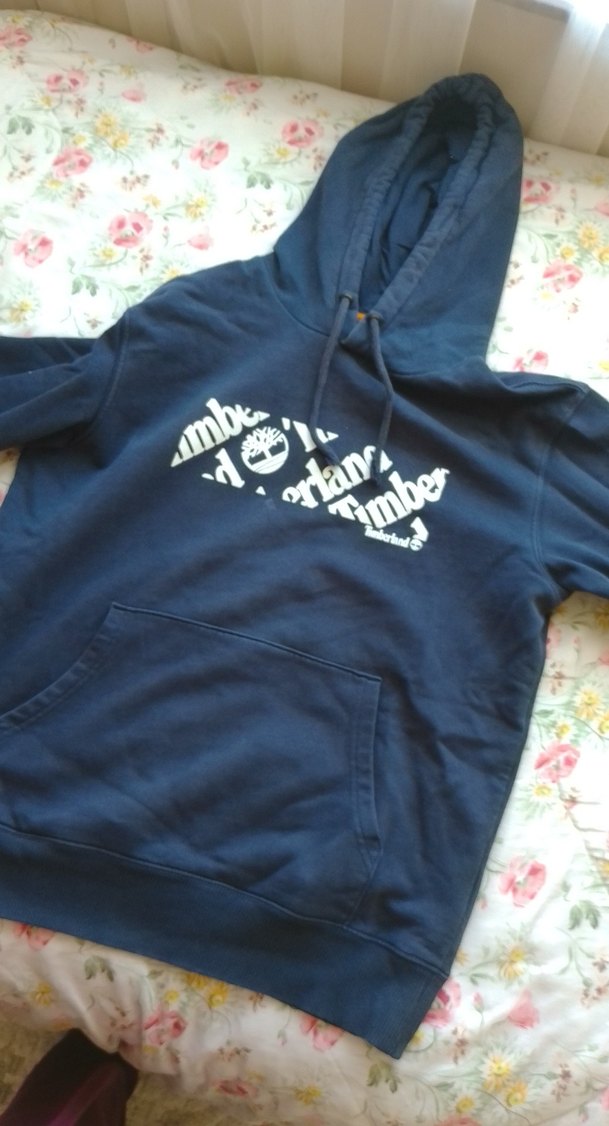 Mavi Kapüşonlu Baskılı Kız Sweatshirt - Görsel 4