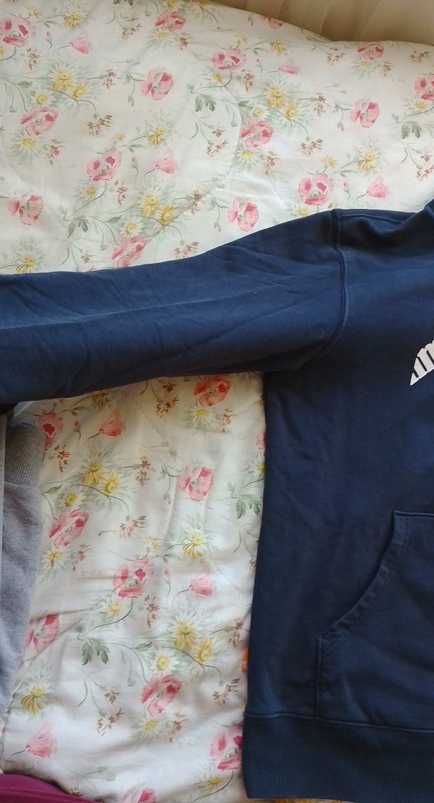 Mavi Kapüşonlu Baskılı Kız Sweatshirt - Görsel 2