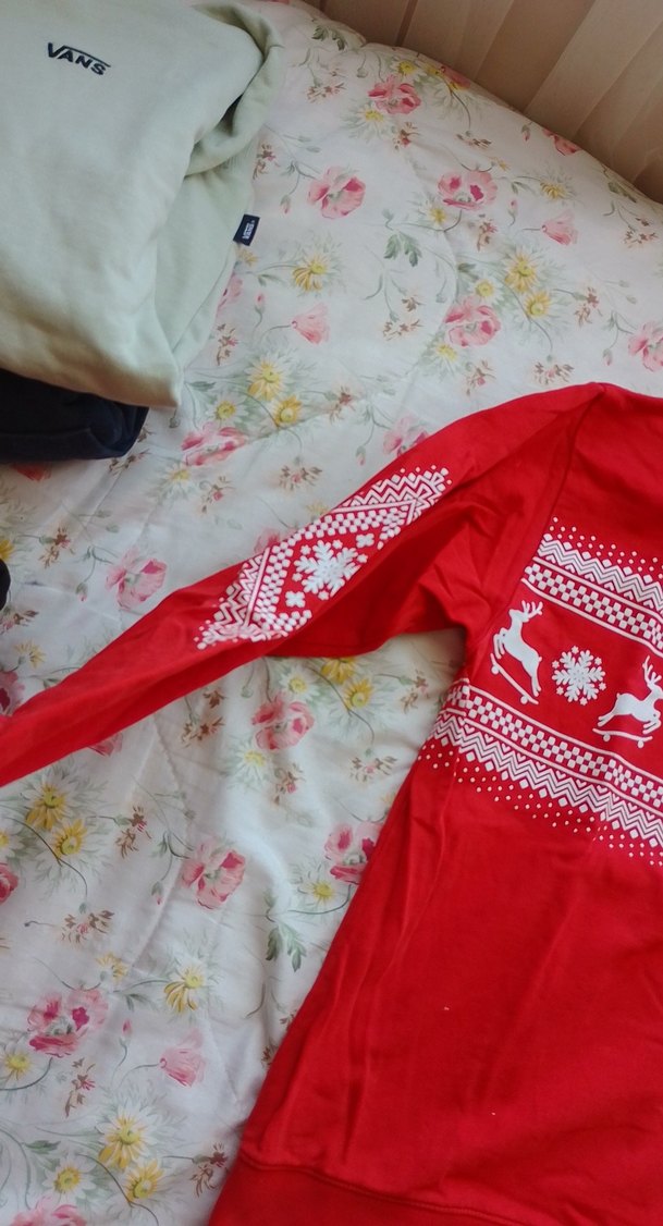 Kız Çocuk Kırmızı Vans Desenli Uzun Kollu Tişört - Görsel 3