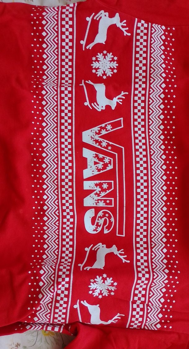 Kız Çocuk Kırmızı Vans Desenli Uzun Kollu Tişört - Görsel 2