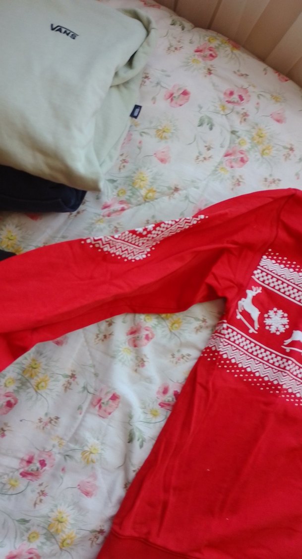 Kız Çocuk Kırmızı Vans Desenli Uzun Kollu Tişört - Görsel 4