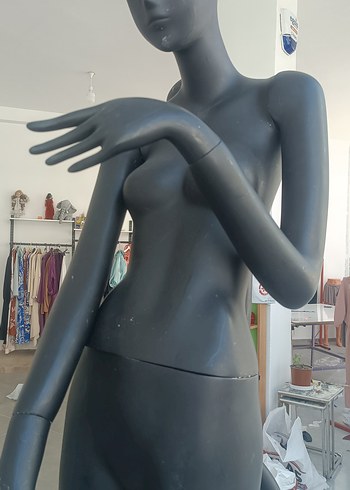 diğer Beden siyah Renk Uzun Siyah Modern Artistik Seramik Kadın Mankeni 3'lü