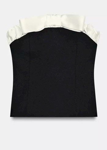 Siyah fiyonklu Straplez Mini Bustiyer - Görsel 2