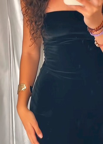 bershka Straplez Uzun Elbise - Görsel 3