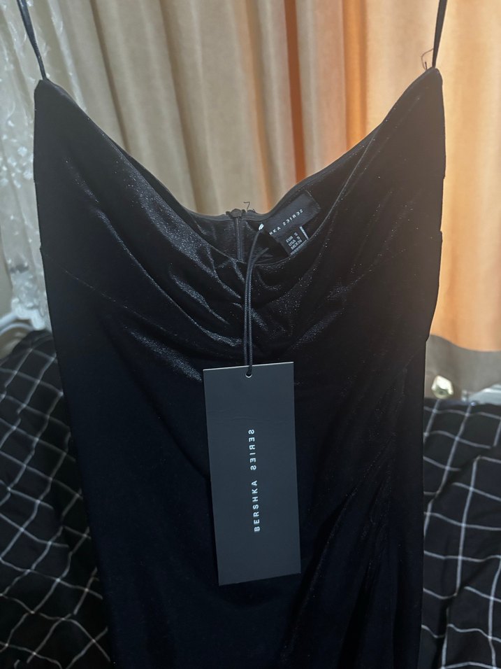 bershka Straplez Uzun Elbise - Görsel 5