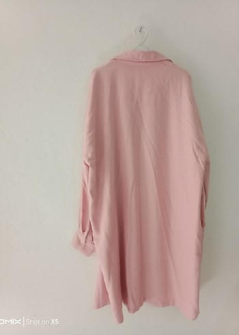 LC Waikiki Pembe Uzun Kollu Salaş Keten Gömlek
