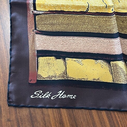  Beden kahverengi Renk Silk Home twill ipek eşarp