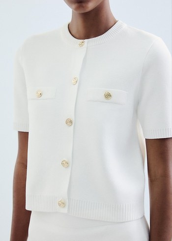 Zara kısa kollu beyaz hırka - Görsel 4