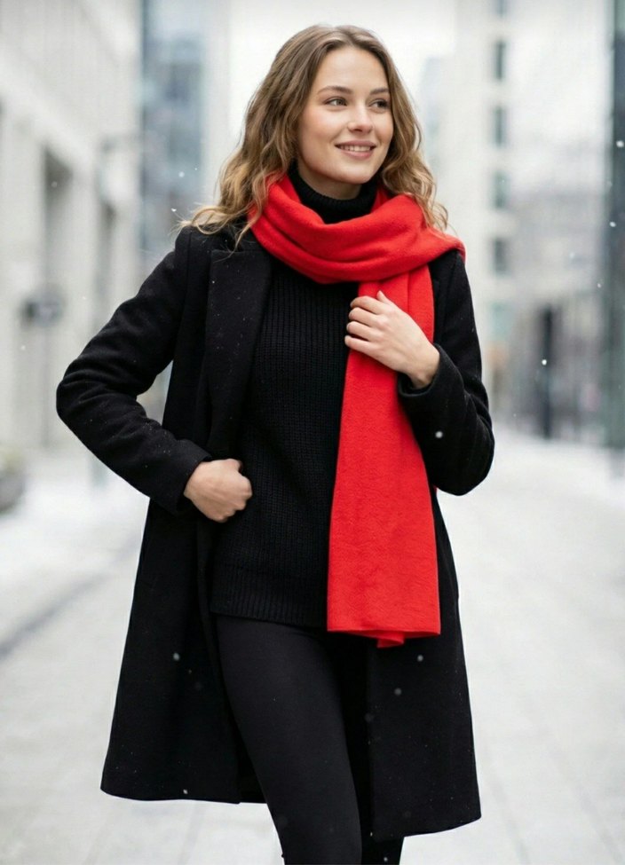 Siyah Kadın Midi Kaban - Görsel 3