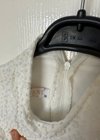 Beyaz simli elbise - Görsel 4