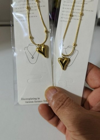 Çelik kolye gold 