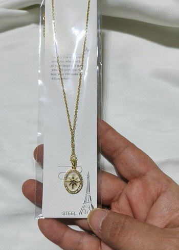 çelik kolye gold