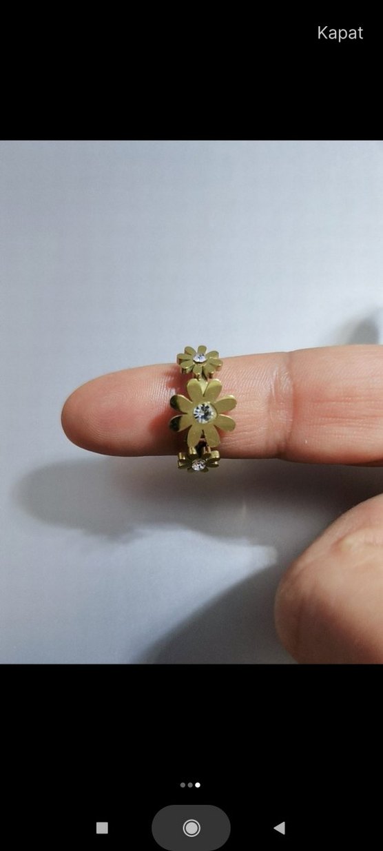 Çiçekli Kadın Yüzük - Görsel 3