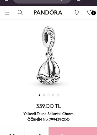 Pandora Yelkenli charm