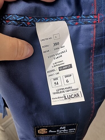 54 Beden mavi Renk Erkek Takım elbise