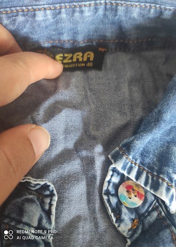 46 Beden Uzun Kollu Nakışlı Kadın Kot GÖMLEK 46 beden