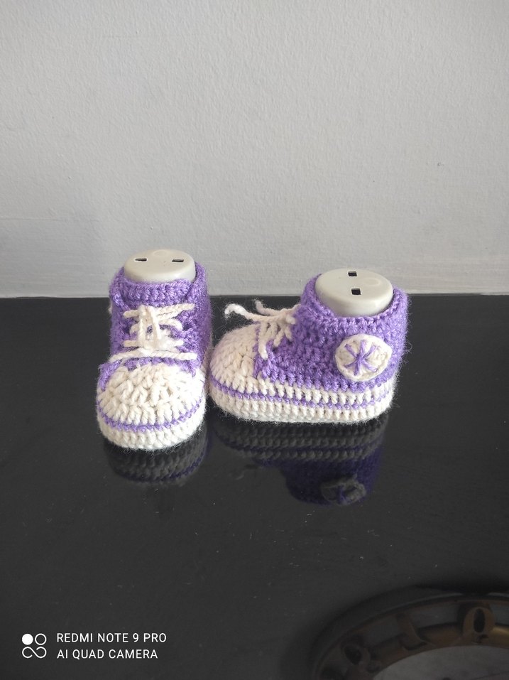 Mor Örgü Bebek Patik - Görsel 3