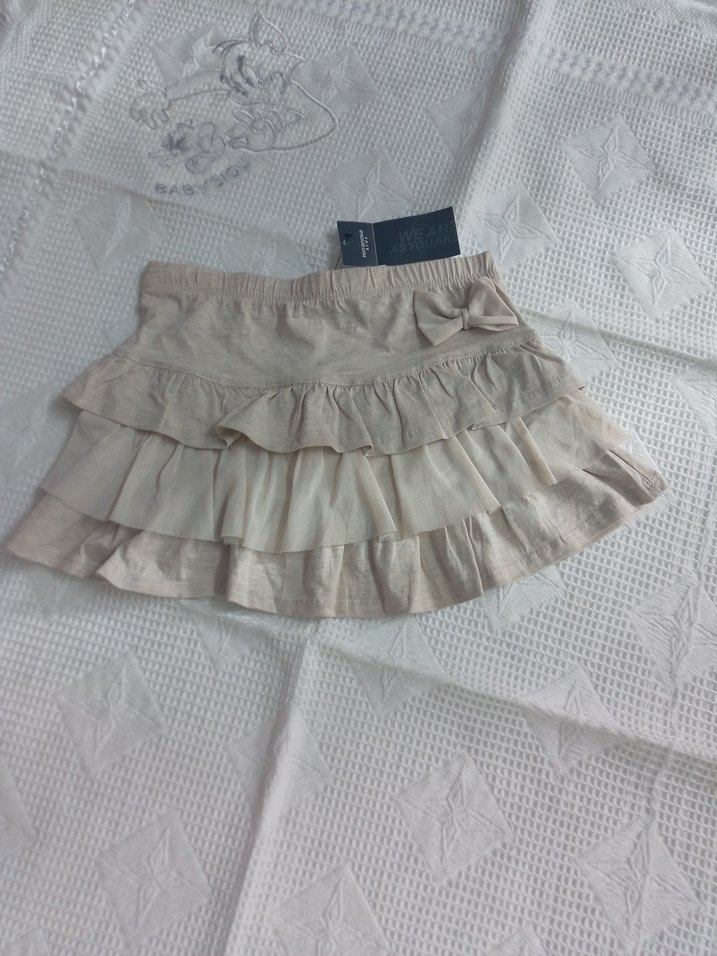 Beyaz Fırfırlı Mini Etek 8-9 yas - Görsel 3