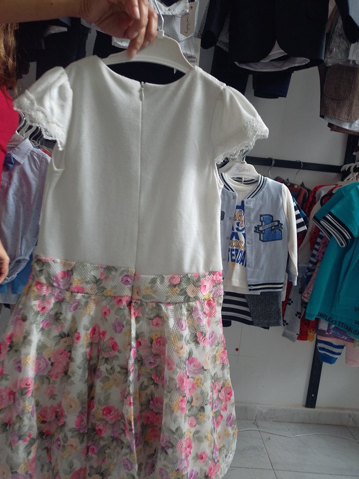 Dantel Detaylı Pembe Nakışlı Bohem Kız Elbisesi 6 ve 8 yaş - Görsel 4