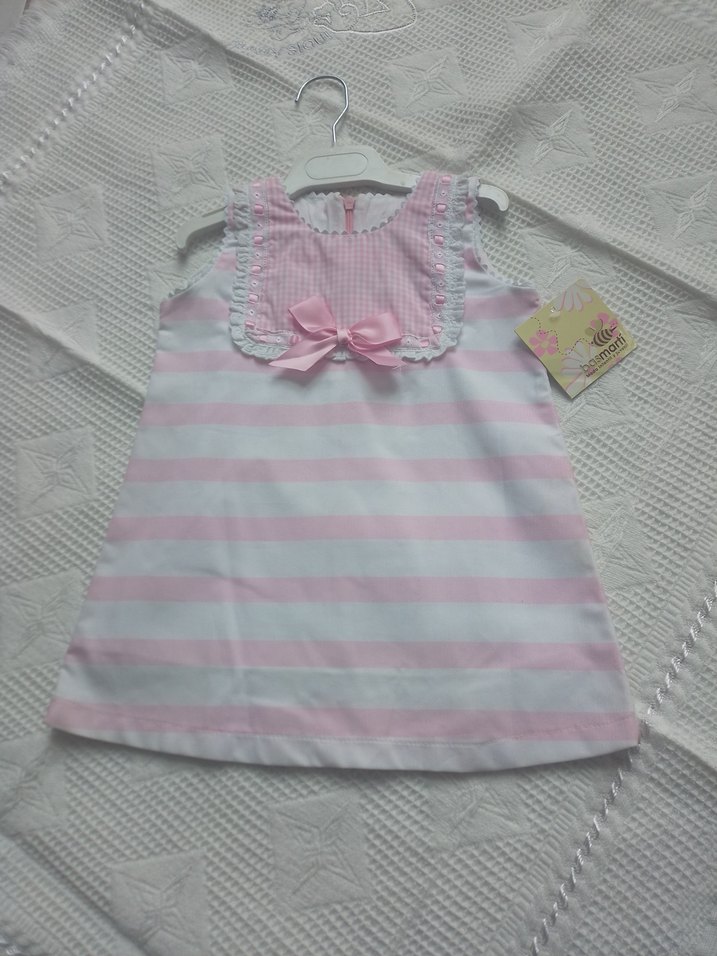 Kız bebek Pembe Fırfırlı Kolsuz Elbise 24 aylik - Görsel 2