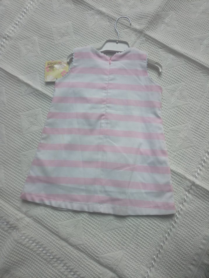 Kız bebek Pembe Fırfırlı Kolsuz Elbise 24 aylik - Görsel 3