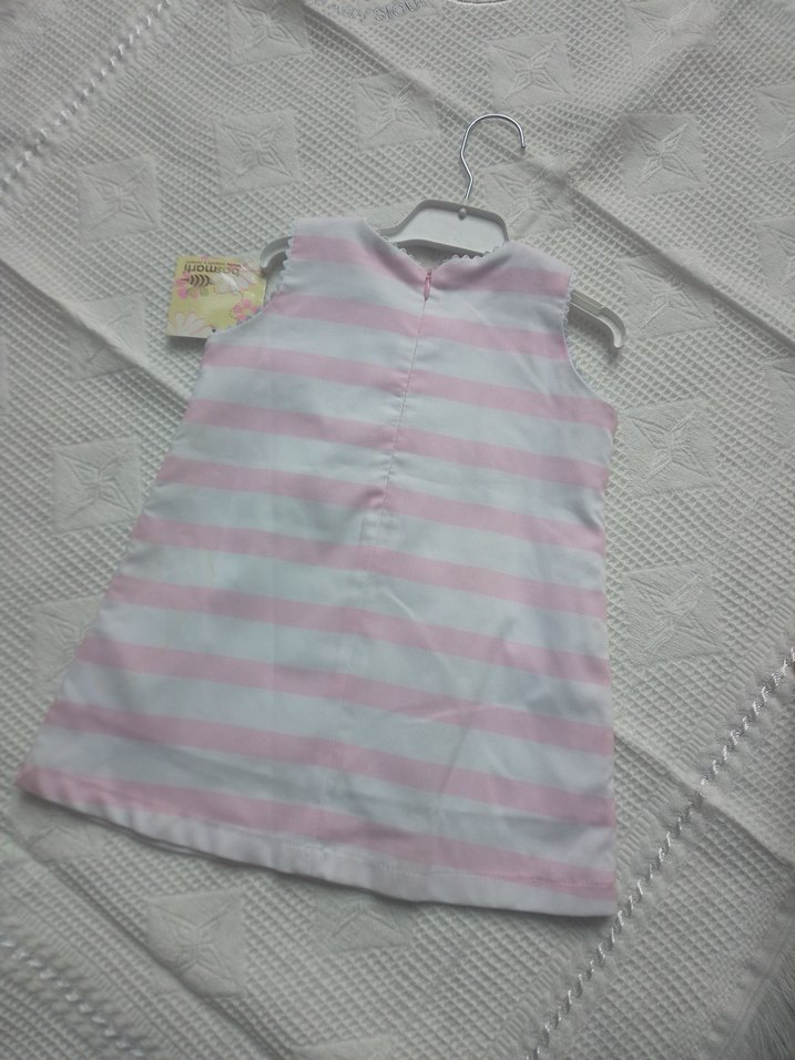 Kız bebek Pembe Fırfırlı Kolsuz Elbise 24 aylik - Görsel 4