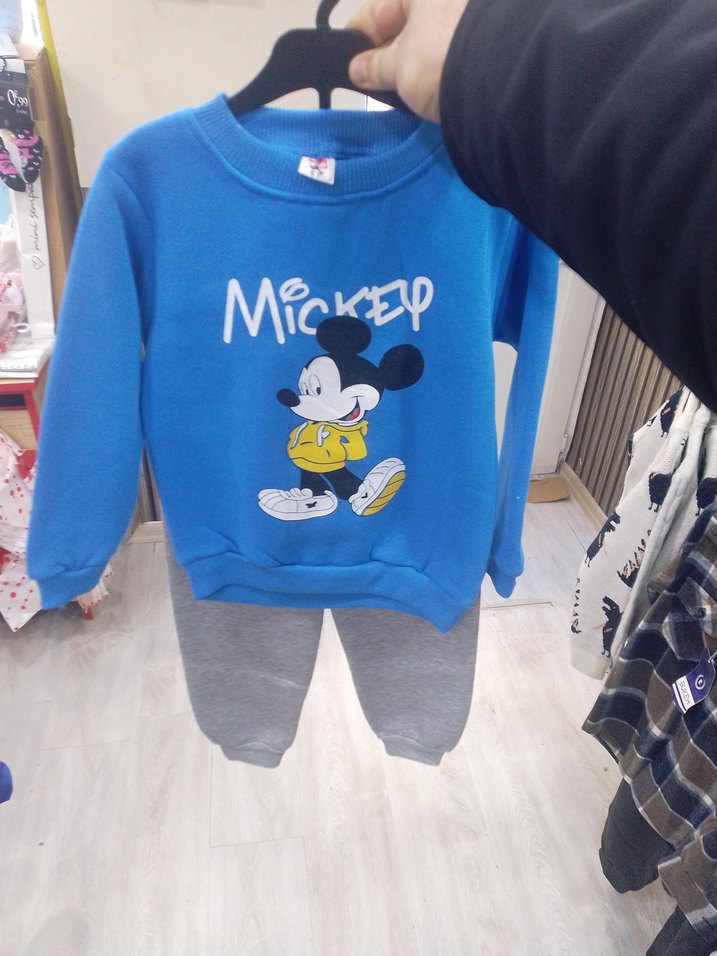 Mickey Baskılı Erkek Çocuk Mavi Takim - Görsel 2