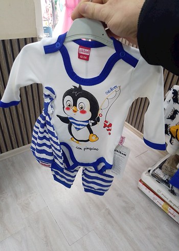 Uzun Kollu Mavi Erkek Bebek Takımı - Görsel 3