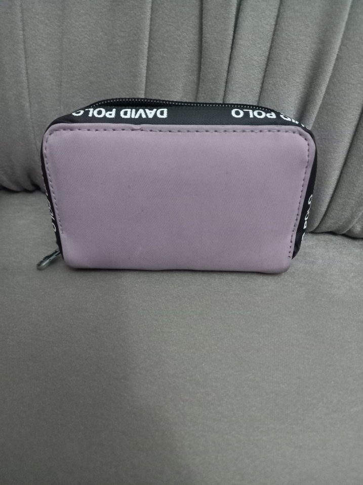 Gri Baskılı Deri Fermuarlı Kadın Cüzdanı - Görsel 3