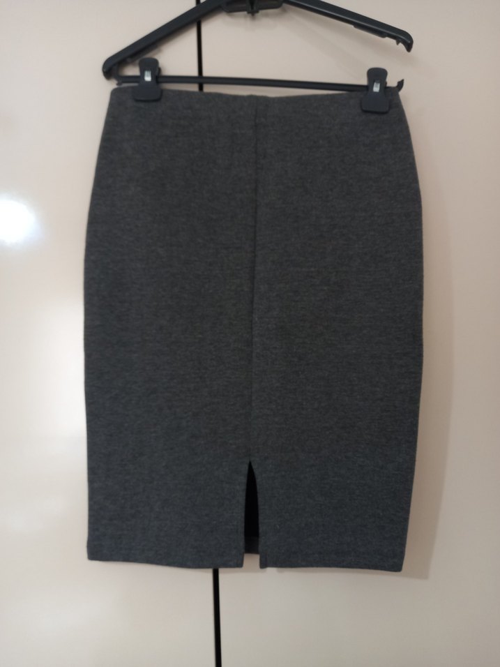 Kadın Gri Midi Kalem Etek - Görsel 3