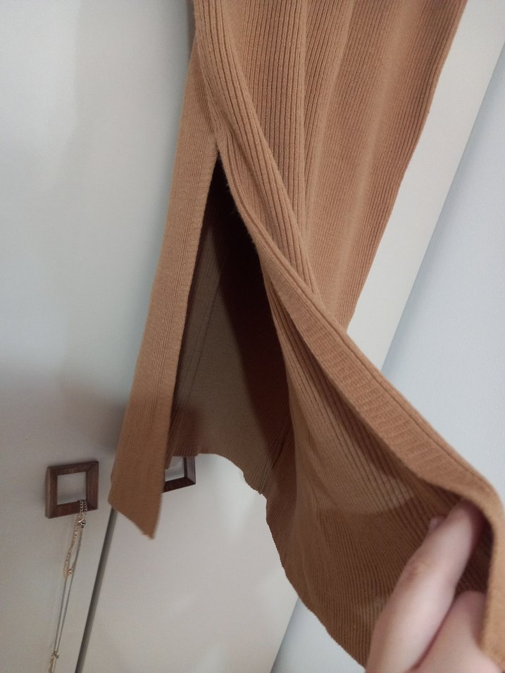 Kadın Bej Uzun Etek - Görsel 3