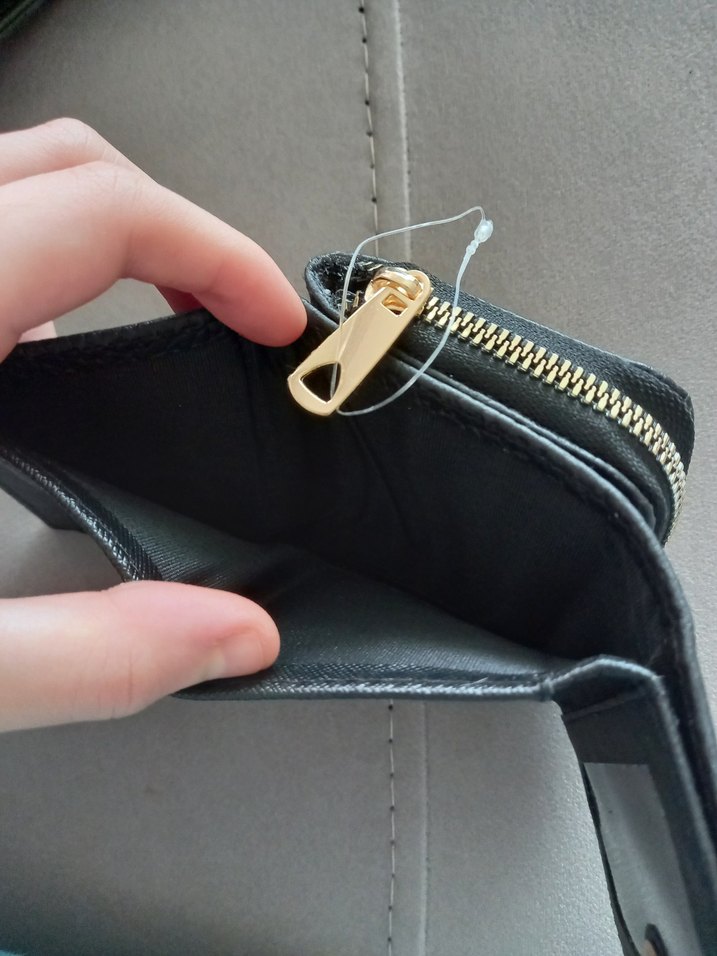 Siyah Baskılı Deri Kadın Cüzdanı - Görsel 3