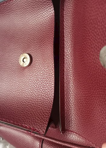 Bordo Deri Kadın Sırt Çantası Püsküllü - Görsel 5